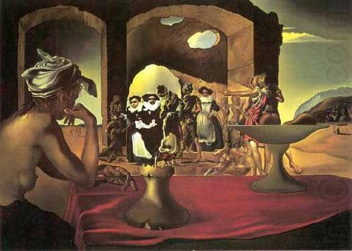 salvadore dali Slave Market with the Disappearing Bust of Voltaire oil painting picture